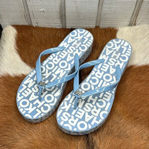 Michale kors women thing baby blue sandals size 11